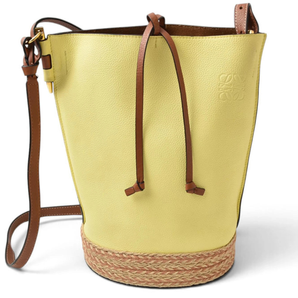 Loewe Gate Bucket Bag Shoulder Bag, Yellow/Brown, Women's